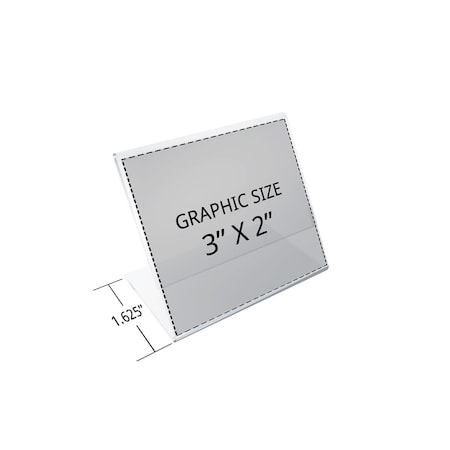 Azar Displays 3"W x 2"H Angled Sign Holder, PK10 112742